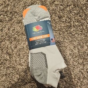 Fruit of the Loom Athletic Socks Gray and Orange Comfort Fit